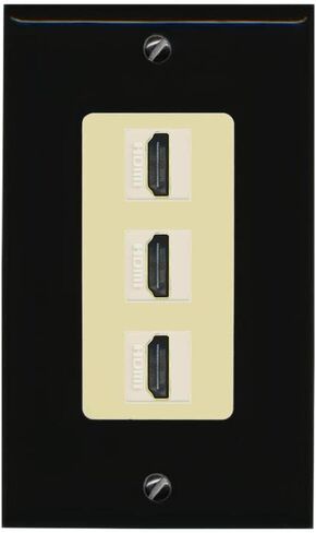 RiteAV - 3 Port HDMI 2.0 Decorative Wall Plate (White) in Saudi Arabia