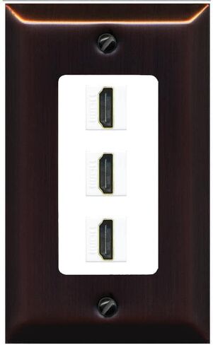 RiteAV - 3 Port HDMI 2.0 Decorative Wall Plate (White) in Saudi Arabia