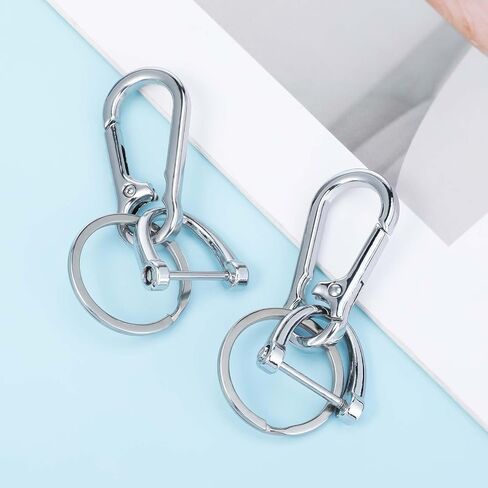 4Pcs Metal Keychain, Keychain Clip with D-Shaped Buckle, Keyring Key Chain Ring Chain Holder Organizer for Home Car Keys Men and Women in Saudi Arabia