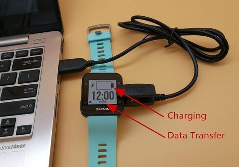 JIUJOJA لشاحن Garmin Forerunner 735xt، كابل بيانات متزامن ومشبك شحن وقطعتين من واقي الشاشة الزجاجي المقوى عالي الدقة مجانًا لساعة Garmin Forerunner 735 الذكية in Saudi Arabia