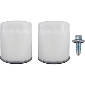 2 Pcs Oil Filter Fit for 2001 Dodge Stratus 2003-2006 Jeep Wrangler 2009-2015 Mazda MX-5 Miata Replace part BE8Z6731AB FL910S w/Oil Drain Plug