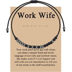 MAOFAED Work Wife Morse Code Bracelet For Her Morse Code Jewelry Work Wife Definition Work Bestie Gift