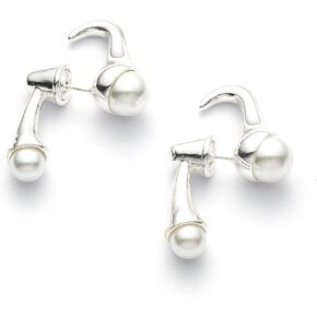 C.Paravano Gold Earrings Dangle Dangle Earrings Pearl Gold Wedding Earrings Gold 18K Gold Plated Earrings for Women 925 Sterling Silver Earrings for Women