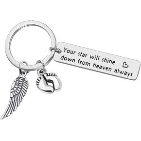 Memorial Gifts Loss Memorial Keychain In Memory of Loved Family Keyring Gifts Miscarriage Keepsake Gifts Baby Memorial Jewelry Sympathy Gift for Infant Loss Child Loss Remembrance Keepsake Gifts