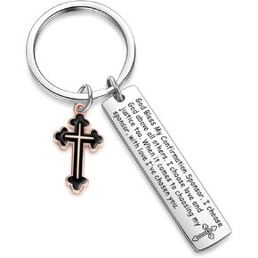 ZNOSVEI Confirmation Sponsor Christmas Keychain Religious Gifts For Women Men Godmother Jewelry