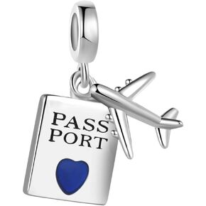Airplane Ship Travel Passport Charm Compatible with Pandora Charms Bracelets Birthday Charm Gift Charm Bracelet Charms Jewelry Gifts