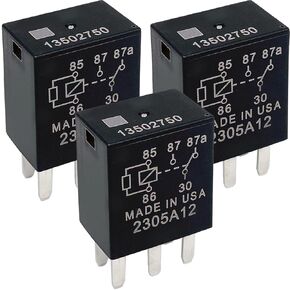 3-Piece Set 13502750 Relay 5-Pin 40A 12VDC Compatible for Some Chevrolet Vehicles