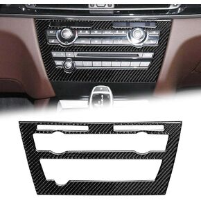 Compatible with Carbon Fiber Central Control CD Frame Panel Trim Cover Interior Stickers for BMW X5 F15 X6 F16 2014 2015 2016 2017 (1PCS Black)