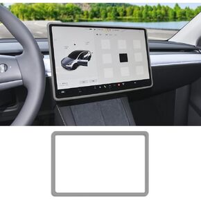 Screen Protector Frame Compatible with Model 3 Model Y 2019-2024, Silicone Screen Edge Protector Frame, Car Interior Accessories for Center Console Screen Protection Decoration
