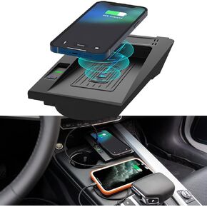 CarQiWireless Wireless Charger for Audi Accessories,Wireless Charging Pad Center Console Organizer for Audi A4 S4 2016-2025/ A5 S5 2018-2024 Accessories,fit for Audi A4/S4/ A5/S5 Accessories