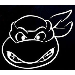 Ninja Turtle Decal Vinyl Sticker|Cars Trucks Vans Walls Laptop| White |5.5 x 4.75 in|CCI790