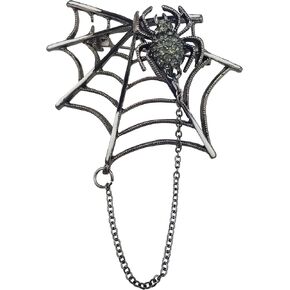 SELOVO Black Crystal Rhinestone Gothic Brooch Pin (black 2)