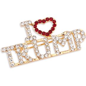 بروش كريستال ترامب، دبابيس دونالد ترامب مع قلب رسمي ترامب 2024 طية صدر السترة مع دبوس قلب أنا أحب دبوس ترامب للهدايا التذكارية للانتخابات الرئاسية بضائع ترامب in Kuwait