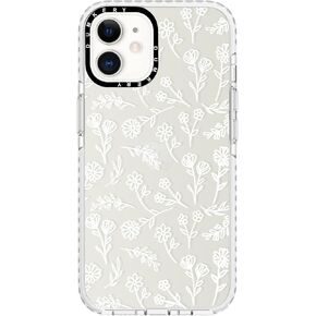 Cute White Flowers Case Compatible with iPhone 14 Pro Max Clear Case, Floral Aesthetic Pattern, Soft TPU Full Body Protection Shockproof Slim Cases Cover for Girls Women