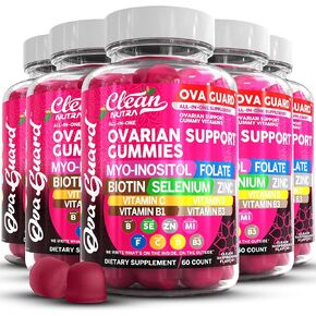Ovarian Health Support | Myo-Inositol & D-Chiro Inositol Gummies | Folate Selenium Zinc Vitamin C D B1 B3 Maca Root Ashwagandha Choline Bitartrate Flax Seed Stinging Nettle N Acetyl Cysteine Clean