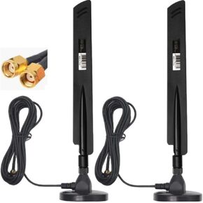 10dBi Dual Band WiFi Antenna 2.4GHz 5GHz RP-SMA WiFi Antennae with 6.5ft Extension Cable for PC Desktop Computer PCI PCIe WiFi Bluetooth Card Wireless Network Router