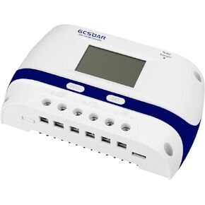 Solar Charge Controller PWM,30A,12V/24V,with LCD Display,Suitable for Sealed, Gel, Flooded Battery,Used in RVs, Trailers, Boats, Yachts,Home Use,Farm