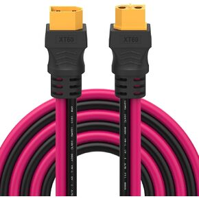 XT60 Extension Cable, XT60 Male to Female Connector with 12AWG Cable for RC Battery Portable Power Station Solar Panel (3.3FT)