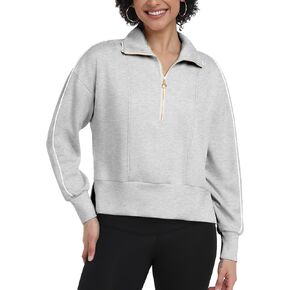 POKWAI Women Half Zip Cropped Sweatshirts Long Sleeve Pullover Tops Casual Fall Outfits Clothes