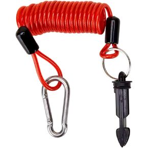Breakaway Trailer Cable, Trailer Emergency Brake Cable, Stainless Steel Spring Towing Coiled Wire, High Rebound Steel Wire Extend to 6Ft Coiled Safety Cables Strap for Connecting RV Trailer