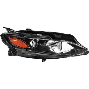 PHILTOP Headlight Assembly,Black Housing Headlamp Replacement Compatible with 2019-2023 Chevy Malibu(Passenger Side),Amber Reflector Clear Lens,OE Style