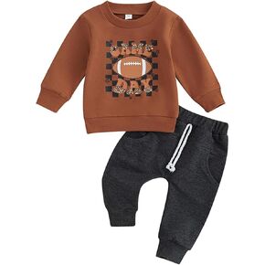 Toddler Baby Boy Fall Sweatshirt Clothes Letter Print Long Sleeve Top Solid Jogger Pants Winter Casual Outfits Set