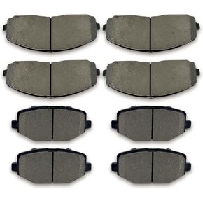 8pcs Front Rear Ceramic Brake pads set fit for 2012-2016 for Chrysler Town & Country,2012-2016 for Dodge Grand Caravan,2012-2016 for Dodge Journey,2012-2015 for Ram C/V,2012-2013 for Volkswagen Routan