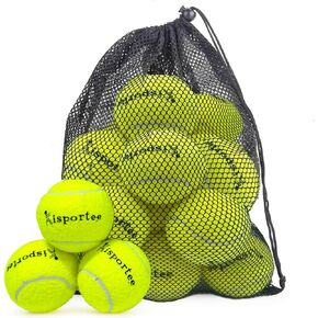 Tennis Balls, 12 Pack Colorful Tennis Ball Practice Balls, Tennis Balls for Dog, Come with Mesh Bag for Transport, Good for Beginner Training Tennis Ball