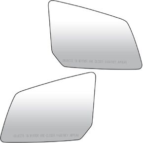 Left Driver+Right Passenger Side Mirror Glass Replacement for 2007-2016 GMC Acadia, 2007-2010 Saturn Outlook, 2009-2016 Chevrolet Traverse Rearview Heated Mirror Replace GM1324124 GM1324119
