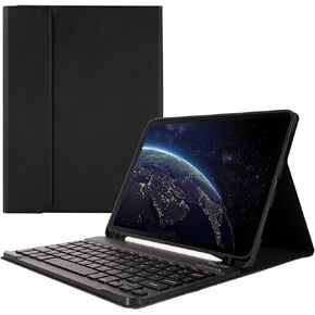 Keyboard Case for iPad Air 11 inch (M2) 2024 and iPad Air 4th/5th 10.9 inch & iPad Pro 11 inch (4th/3rd/2nd/1st), Built-in Pencil Holder, Tablet Cases with Bluetooth Keyboard and Mouse, Black
