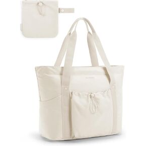 BAGSMART Tote Bag for Women, Tote Shoulder Bag with Laptop Compartment and Zipper Handbag for Travel, Work