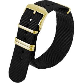 Luminox Men's Black 24mm Webbing Nylon Strap Stainless Steel 4 loops Watch Band