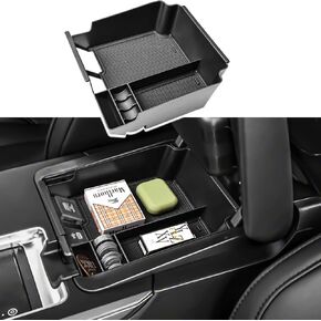 Center Console Organizer Compatible with 2022 2023 2024 Acura MDX Interior Accessories Armrest Storage Box Insert Secondary Tray Container, Red Trim