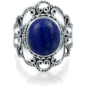 Trendy Vintage Antiqued Style Filigree Statement Oval Dyed Green Jade Armor Full Finger Ring For Women Oxidized .925 Sterling Silver