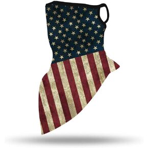 US Flag Face Mask Neck Gaiter Shield Scarf Bandana Face Mask Seamless UV Protection and Windproof Hanging Ears Face Mask for Men Women Motorcycle Cycling Riding Skiing Party（Flag red）