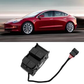 Jaronx Compatible with Tesla Model 3/Y Window Switch 2021 2022, Driver Side Master Window Switch for Model 3 Model Y, Replace for 1081037-02-G Left Front Side Power Window Switch (Matte Black)