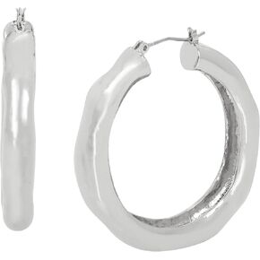 Robert Lee Morris Soho Womens Sculpted Hoop Earrings, Silver 2