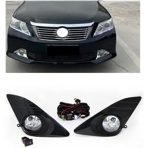 Fog Light Assembly Replacement for Camry 2012 2013 2014 with H11 12V 55W Halogen Bulbs & Wiring Kit (Clear Lens)