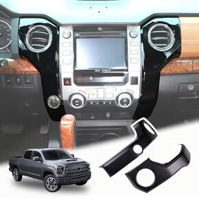 LLKUANG ABS Center Console air Conditioning air Outlet Decoration Frame Cover Trim for Toyota Tundra 2014-2020 Modification Accessories (Matt Black)