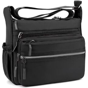 MINTEGRA Crossbody Bag for Men Multi-pocket Messenger Bag Nylon Waterproof Shoulder Bag Daily Travel Bag Lightweight Satchel