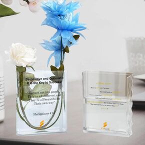 Set of 2 Book Shaped Vases – Unique Decorative Flower Holders for Home, Office, or Library – Modern Ceramic Design for Book Lovers, Literary Enthusiasts