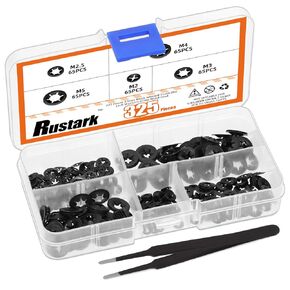 211Pcs 9 Sizes 304 Stainless Steel M2-M12 Internal Tooth Star Lock Washers Quick Speed Locking Washers Assortment Kit Push Nuts Steel Push On Speed Clips Fasteners Washers