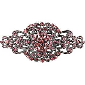 EVER FAITH Women's Crystal Vintage Art Deco Flower Symmetrical Vase Party Prom Brooch