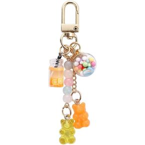 Cute Resin Gummy Bear Keychain – Candy Color Animal Bear Charm for Women, Colorful Key Ring for Car Keys, Backpack, and Bag Pendant, Girly Keychain Accessory, Perfect Jewelry Gift