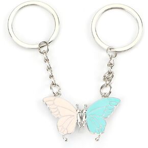 2 Pcs Cute Butterfly Keychain for Couples,Unique Matching Keychains for Him & Her, Couple Gift Keychains, Friendship Keychain, Cute Matching Keychains, Thoughtful Birthday and Christmas Gift