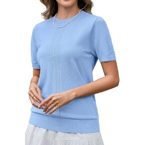 Arach & Cloz قمصان صيفية نسائية لطيفة متماسكة بأكمام قصيرة قمصان أنيقة غير رسمية برقبة مستديرة للسيدات سترة 2025 in Kuwait