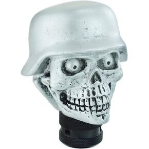 Lunsom Skull Gear Shifter Knob, Soldier Car Shift Stick Handle Shifting Head Transmission Fit Most Automatic Manual Vehicle (Black&White)