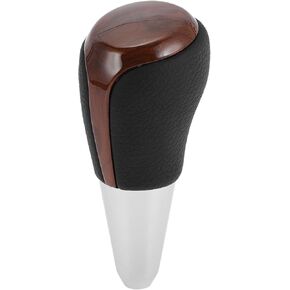 Automatic Gear Shifter Knob - Car Shift Lever Knob - for Toyota Prius C 2012-2017 Plastic Faux Leather Black Brown - 1 Pc