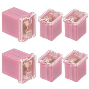 30A Square Auto Fuses 30 AMP Low Profile Box Shaped Automotive Fuse for SUVs Cars Trucks Boats (Pack of 6 Pcs)