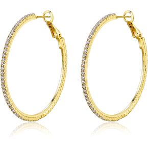 ASCOMY Dainty Hoop Earrings for Women 14k Gold Plated Lightweight Chunky Braided Twisted Rope Cubic Zirconia Round Thick Cartilage Hoop Earrings Everyday Jewelry for Women